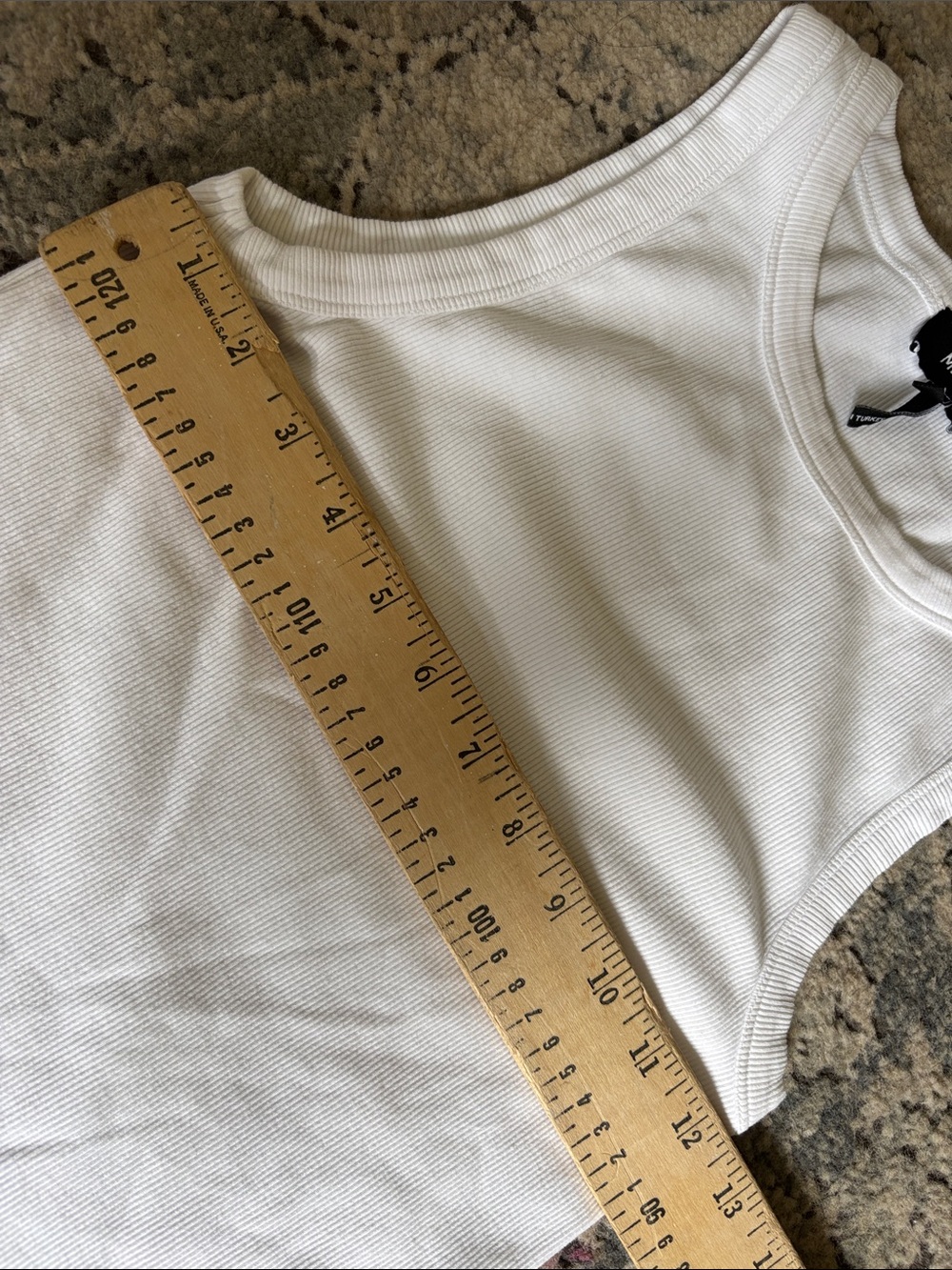 ME+EM Cream Ribbed Fitted Tank Top - Picture 4 of 7